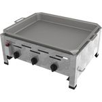 ChattenGlut Gasgrill ChattenGlut Gastrobräter 13,5kW mit Pfanne, Edelstahl Ausführung, Made in Germany, Piezozündung und Flammüberwachung