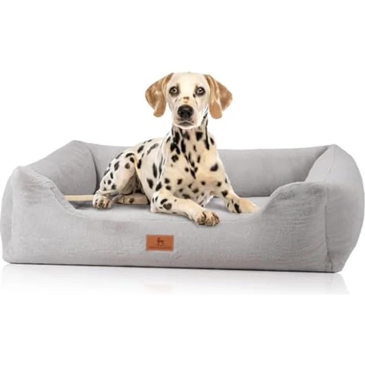 Knuffelwuff Orthopädisches Hundebett Schnuffelupagus XL 105 x 75cm Grau | Abnehmbarer Bezug, waschbar, rutschfester Unterboden für große, mittelgroße und kleine Hunde – Bild 1