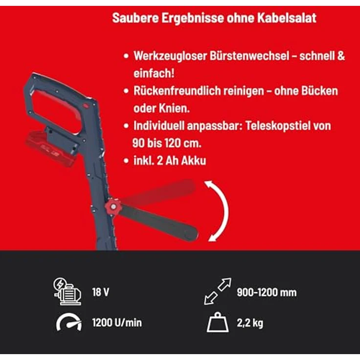 GUEDEAKTIVBANK Akku-Fugenreiniger GFR 18-201-05, kabelloser Fugenreiniger für präzise Gartenpflege – Bild 3