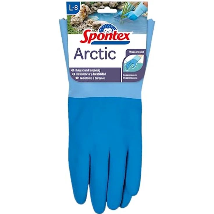Spontex Arctic Arbeitshandschuhe, für grobe Arbeiten bei Nässe und Kälte, wasserdicht und langlebig, aus Naturlatex, Größe L, 1 Paar – Bild 2
