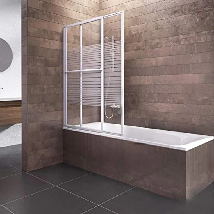 Schulte D1130 04 72 Komfort Duschabtrennung für Badewanne, alpinweiß, 70-118 cm