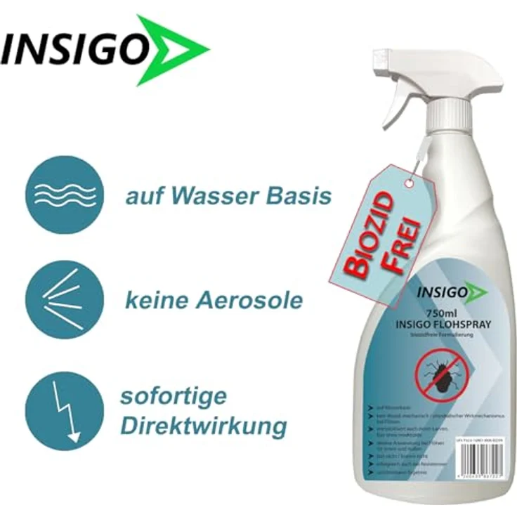 INSIGO Insektenspray Anti Floh-Spray, 5 l, Biozid-freie Formel zur effektiven Schädlingsbekämpfung, geeignet für Innen- und Außenbereich – Bild 4