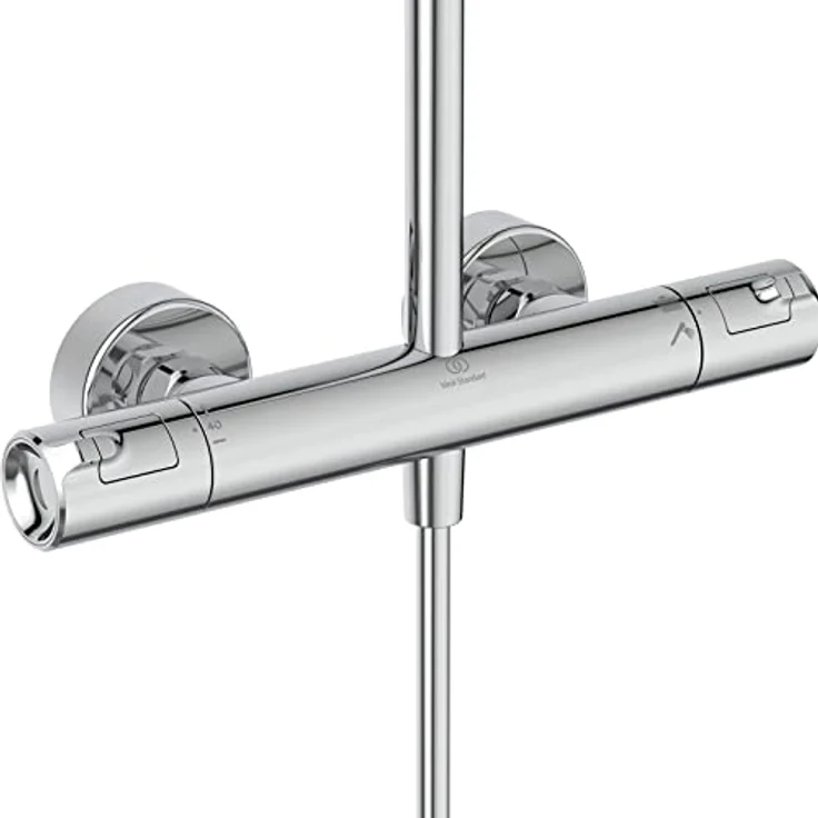 Ideal Standard A7704AA Duschsystem Ceratherm T50, Duscharamtur mit Brausethermostat, Chrom-Finish, 90 cm Höhe, 1750 mm Brauseschlauch – Bild 2