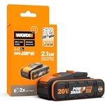 WORX WA3646 PowerShare Pro Plus Akku 20 V, 4 Ah, 40 % mehr Leistung, 20 % mehr Laufzeit, 360° Zellenschutz, leicht & kompakt, kompatibel mit WORX PowerShare Werkzeugen