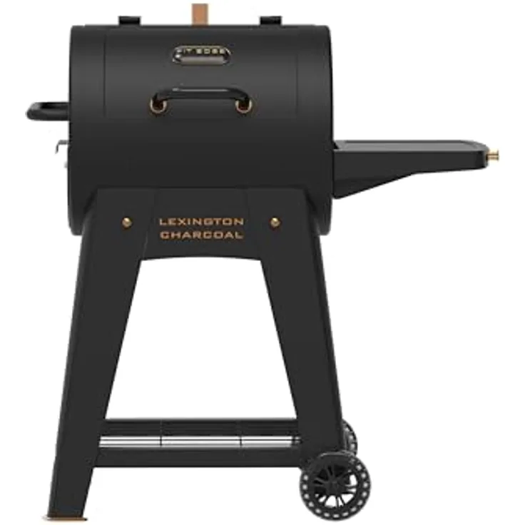 PIT BOSS Holzkohlegrill Lexington Onyx Edition, 3.503 cm² Grillfläche für ca. 30 Burger, 2 porzellanemaillierte Stahlroste, seitlicher Zugang zur Holzkohleschale, stabile Ablagen für Zubehör