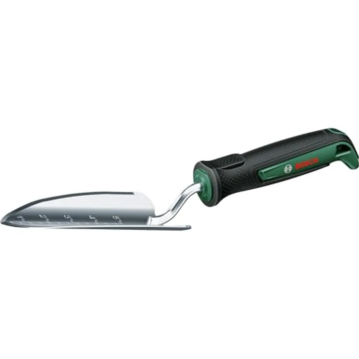 Bosch Garden Handwerkzeug Pflanzkelle, Ein- und Umpflanzen von Setzlingen, Messen der Pflanztiefe, Edelstahl, Softgrip Handgriff