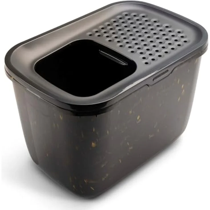 Savic Katzenklo Hop In Marble, Schwarz/Gold, 58,8 x 39 x 39,5 cm – Bild 3