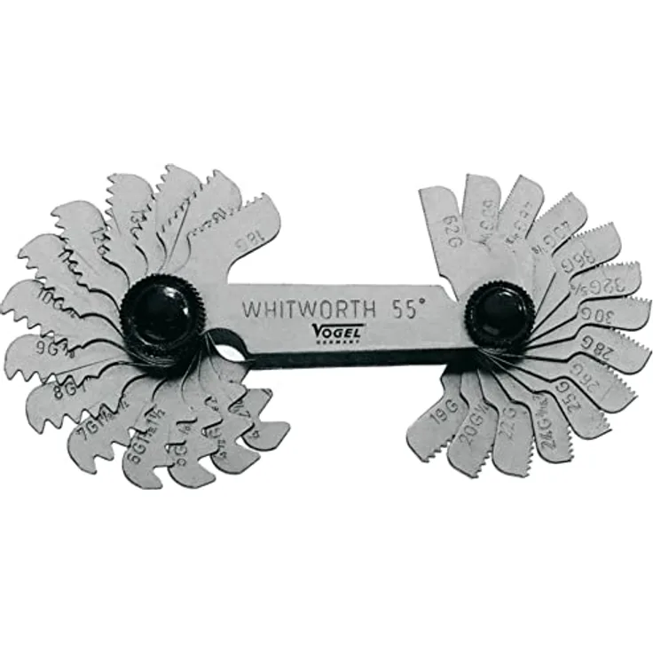 Vogel Germany Gewindeschablone 52 Blätter, Messbereich 4-62 mm / 0,25-6 inch