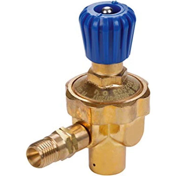 Rothenberger Industrial Sauerstoffdruckminderer 110 bar - M 10x1 - G 1/4" R inkl. Flammenrückschlagventil, 1500000465 - Für Roxy-Kit-Plus, Blau – Bild 1