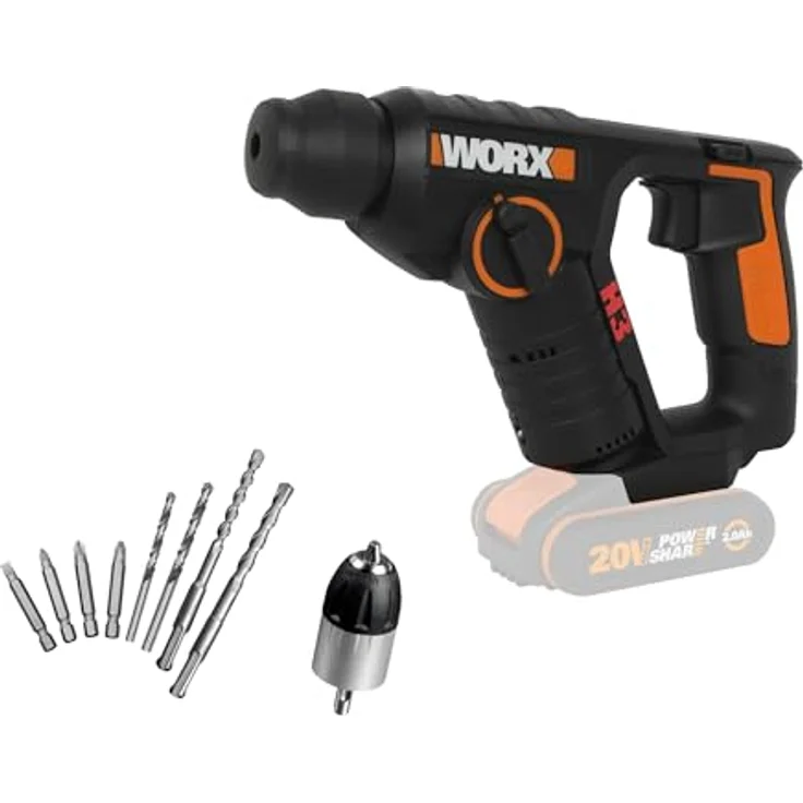 WORX WX394.91 Akku Bohrhammer 20V Max pneumatisch SDS-plus ohne Akku & Ladegerät – Bild 2