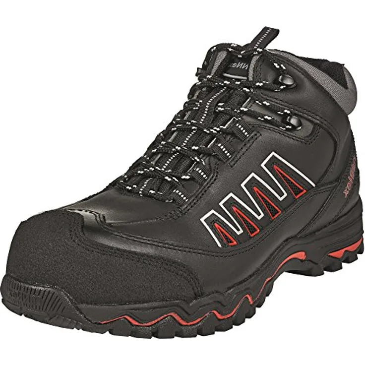 BIG Arbeitsschutz RUNNEX® S3-Sicherheitsschnürstiefel LightStar, Alu-Protection, SRC, schwarz/rot, hydrophobiertes Glattleder