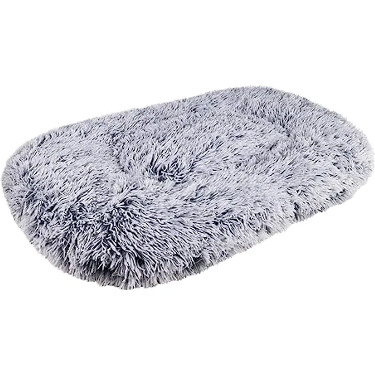 Nobby Tierbett Komfortmatte "Kabarik", Oval, Langplüsch, abnehmbarer Bezug, Anti-Rutsch-Noppen, hygienisch und pflegeleicht