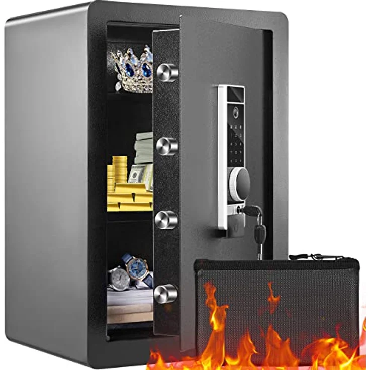 VEVOR Tresor Safe Tresor 2,2 Kubikfuß, Möbeltresor mit Feuerfester Geldtasche, Zuverlässiges Dreifach-Schloss-System, verstärktes legiertes Stahlmaterial – Bild 5