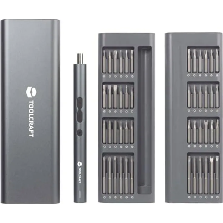 Toolcraft TO-9610278 E-Schraubendreher 3.7 V 350 mAh Lithium inkl. Ladekabel, inkl. Aufbewahrungsbox, Aluminiumlegierung, USB Type-C-Ladeanschluss