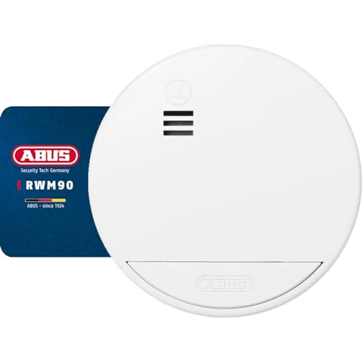 ABUS RWM90 Rauchwarnmelder, batteriebetriebener Rauchmelder mit 5 Jahre Batterie, für Räume bis 40 m², 85 dB Alarm
