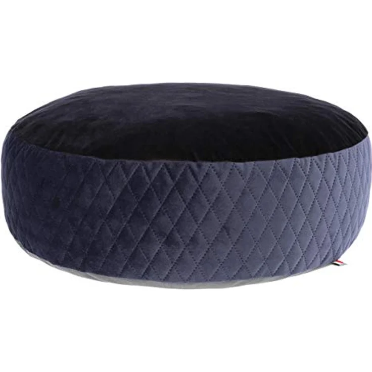 Maxi-Pet 80390 Liegekissen Pouf, durchmesser 60x18cm, schwarz/blau – Bild 1