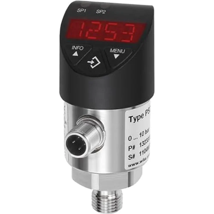 Riegler 103074-EDS-2 Elektr. Druckschalter mit Digitalanzeige, M12x1, G 1/4, 0-2,5 bar, Edelstahl, individuell programmierbare Schaltfunktionen – Bild 1