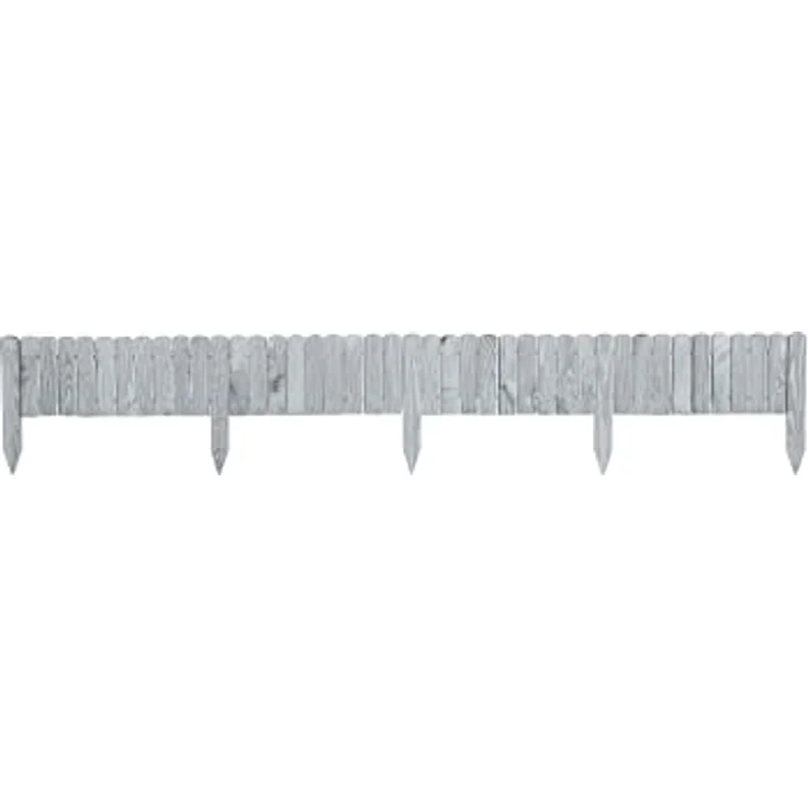 Garronda Beeteinfassung Holz Rollzaun Gartenzaun imprägniert Flexibler Rollborder Rasenkante Palisade Umzäunung für Garten Länge: 200 cm GD-0046 (Grau, Höhe: 10 cm) – Bild 5
