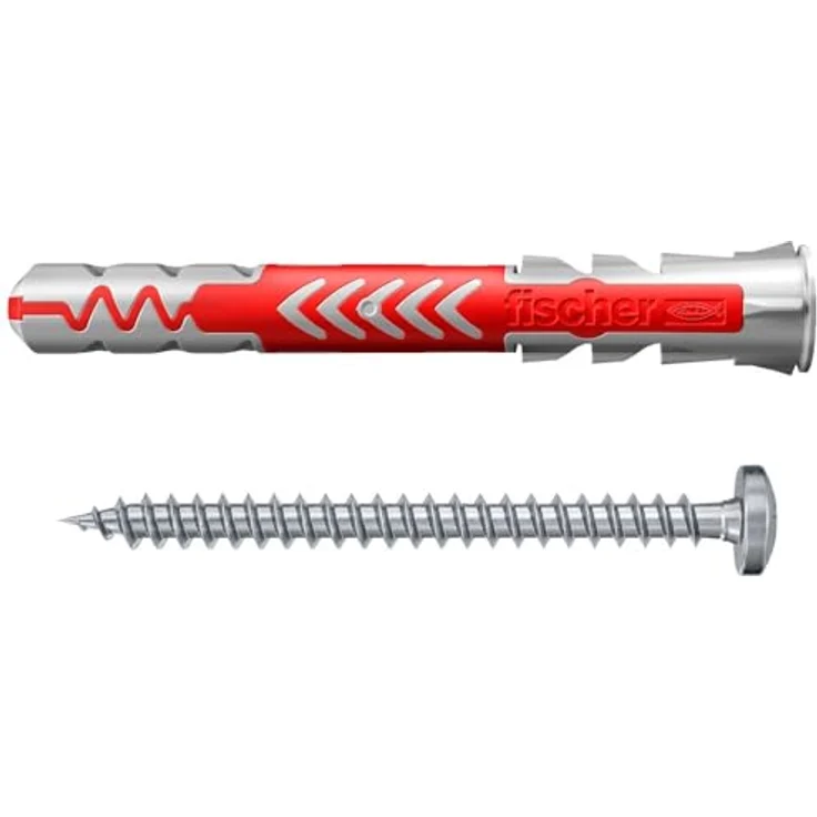 fischer DUOPOWER 6 x 50 S PH, Universaldübel mit Panheadschraube, 2-Komponenten-Dübel, Kunststoffdübel zur Befestigung in Beton, Ziegeln, Stein, Gipskarton uvm., 50 Dübel + 50 Schrauben - Preisvergleich – Bild 2