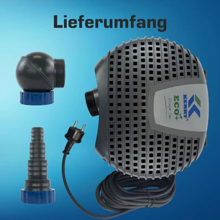 KERRY Teichpumpe KEE12000-12000 L/H | 85 Watt | Vorfilterkammer | 5,5m Förderhöhe | 10m Kabel | blau – Bild 7