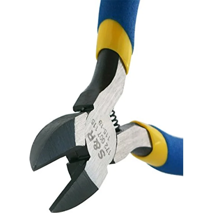 S&R Elektronik Seitenschneider (Radiozange) 115x18 mm, CR-V Stahl mit PVC-beschichteten Griffen, induktiv gehärtete Schneidkante – Bild 2