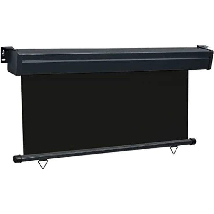 vidaXL Balkon Seitenmarkise Senkrechtmarkise Sonnenschutz Sichtschutz Windschutz Markise Außenrollo Balkonrollo Beschattung 160x250cm Schwarz – Bild 3