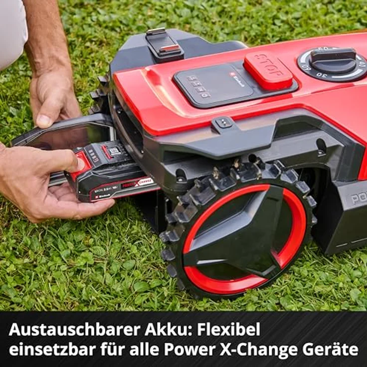 Einhell Freelexo 500, 18V Mähroboter für Rasenflächen bis 500 m², Schnittbreite 18 cm, induktionsgestützte Navigation, inklusive Begrenzungskabel und Bluetooth/WLAN Steuerung – Bild 4
