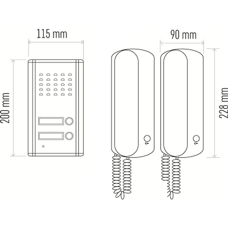EMOS Audio-Türsprechanlage Set für Zwei Teilnehmer, Aufputzmontage, elegantes Design mit weißem Telefonhörer und grauer metallener Klingeltaste, Türöffner-Möglichkeit – Bild 4