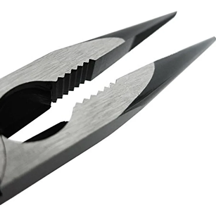 S&R VDE Flachrundzange 200 mm, gerade Spitzzange, 60 CrV Stahl, hitze- und induktionsgehärtet, HRC 66, mit 2K-Griff und Abrutschschutz – Bild 4