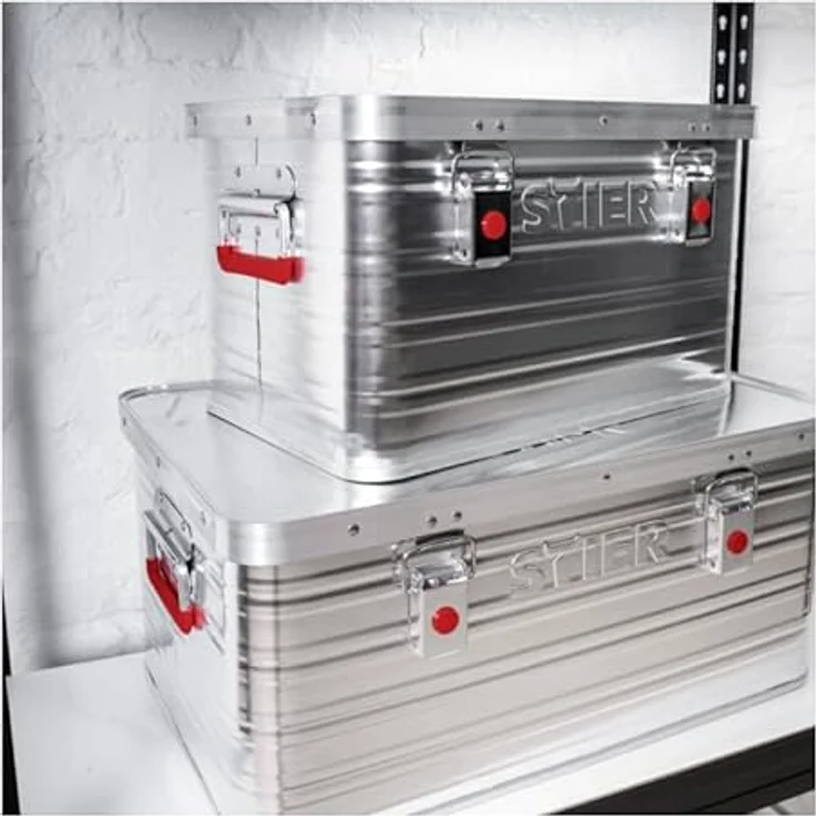 Stier Alubox, Werkzeugkoffer mit stabiler Verarbeitung für Aufbewahrung und Transport, silber – Bild 7