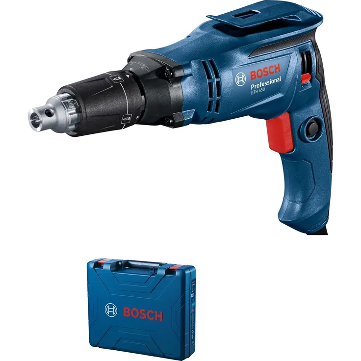 Bosch Trockenbauschrauber GTB 650 Professional, 650 W, inkl. Koffer, max. Drehmoment 12 Nm, 0-5.000 min⁻¹