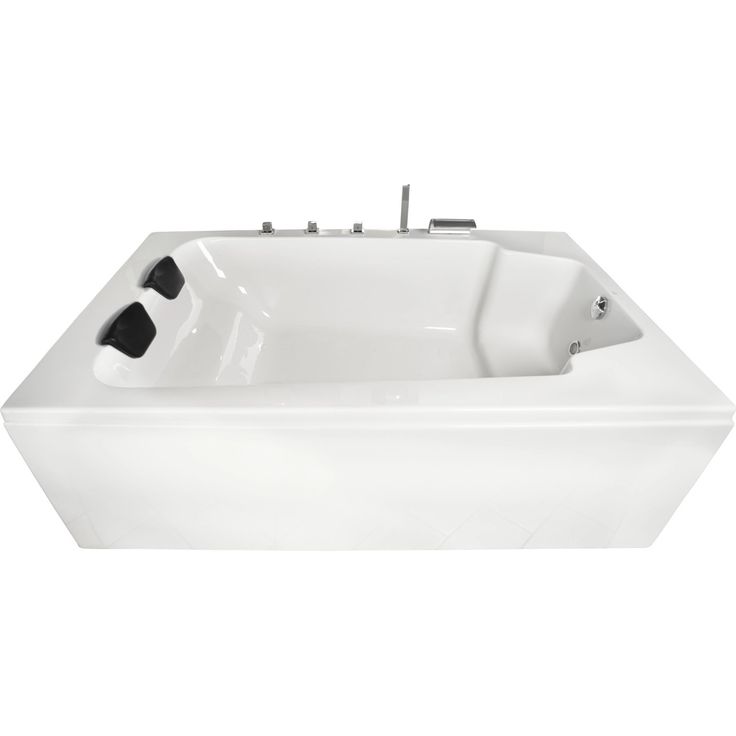 Basera® Badewanne XXL Milos, 2 Personen, 190 x 120 cm, Hochglanz weiß mit LED-Farblichtambiente und gepolsterten Kopfstützen