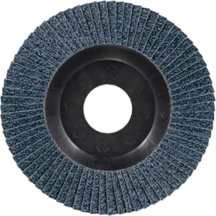 PFERD POLIFAN Fächerscheibe 125 mm Zirkonkorund Z60, universelle Schleifscheibe für Stahl & Edelstahl (INOX), Form PFC/B/T29, 10 Stück – Bild 3