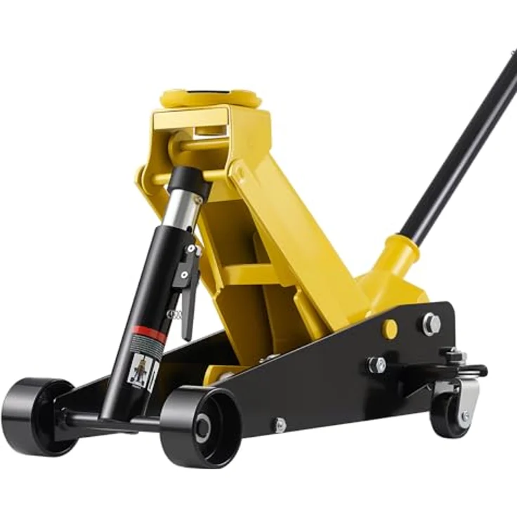 VEVOR Hydraulischer Rangierwagenheber 3T, Wagenheber mit 130-500 mm Hubhöhe, 125 mm Gummiauflage, Einzelzylinder und 360° Mobilität für PKW, SUV, Pickup, Werkstatt – Bild 9