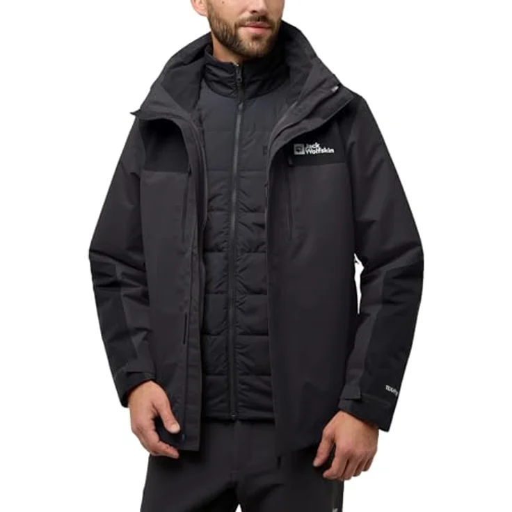 Jack Wolfskin 3-in-1-Funktionsjacke JASPER 3IN1 JKT M, wasserdicht mit PRIMALOFT® Innenjacke, schwarz – Bild 3