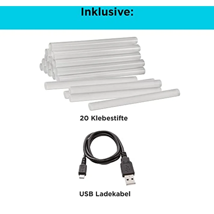 Black+Decker 3.6V Akku-Heißklebepistole BCGL115 (kabellos, für Bastel-, Deko- & Reparaturarbeiten, selbststehend, automatische Abschaltung, mit integriertem LED-Licht, inkl. USB-C Kabel & Klebestifte) – Bild 2