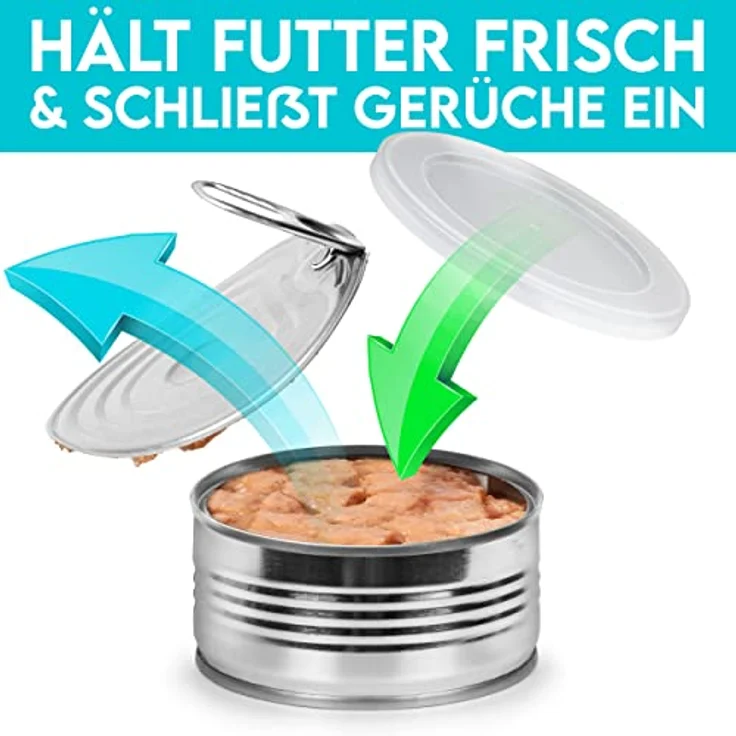 HUND IST KÖNIG® Dosendeckel [3 Stk] robuste Deckel für Dosen halten Tierfutter frisch & schließen Gerüche ein | Lebensmittelechte Dosendeckel/Dosendeckel 800g Konserven – Bild 4
