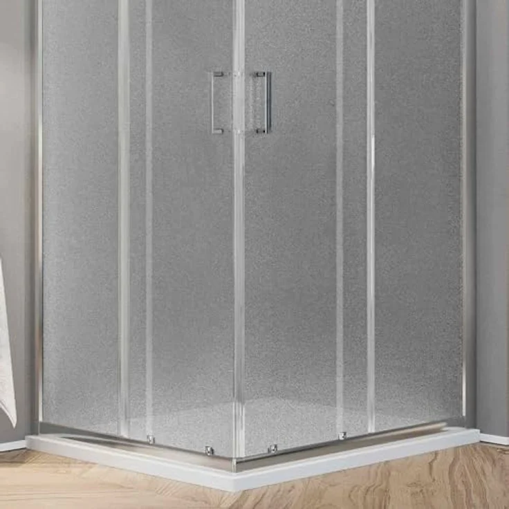 Eckeinstieg Duschkabine Rechteckig 120x90 H185 Satiniert 6mm Glas Mod. Ready – Bild 7