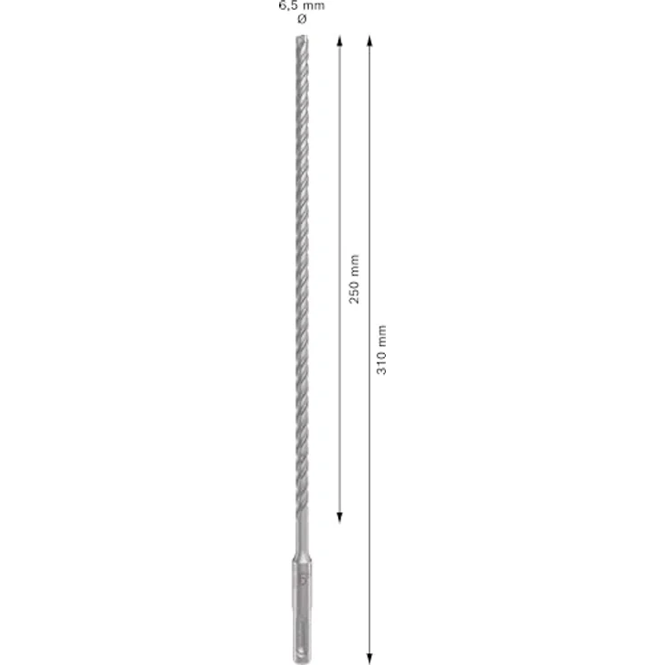 Bosch PRO SDS plus-5X Hammerbohrer 6,5 x 250 mm, Hochwertiger Wolfram-Carbid, 4-Schneider-Design für Stahlbeton – Bild 3