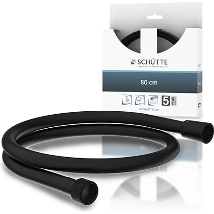 Schütte Brauseschlauch 150 cm, inkl. Wasserspardichtung für bis zu 50% Wasserersparnis, flexibler 1/2 Zoll Anschluss – Bild 1