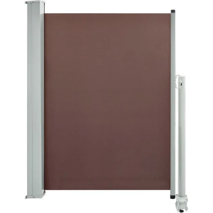 furnicato Ausziehbare Seitenmarkise 100x300 cm, Braun, UV- und reißfest, mit automatischer Rückrollfunktion