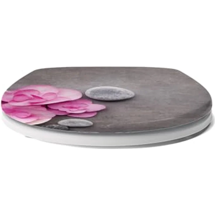 Calmwaters WC Sitz Motiv Wellness Orchidee, Duroplast mit Absenkautomatik und antibakterieller Oberfläche, oval – Bild 9