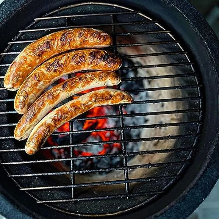 BBQ-Toro Kamado Grill Shiro Ø 39 cm mit Thermometer, Holzgriffe | Grau | Mini Holzkohlegrill, Ceramic Grill, Keramikgrill, Grill Ei, Grill Rund Holzkohle, Kamado BBQ – Bild 2