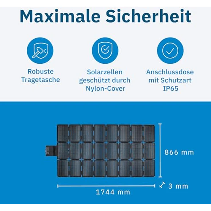 ECTIVE MSP 216 SunGrid, Faltbares Solarpanel 216W mit USB-A & USB-C Anschlüssen, Tragbare Solartasche für Camping, Wohnmobil & Outdoor, inklusive Kabel für BlackBox/AccuBox – Bild 5