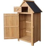 Wiltec Gartenhaus schmal aus Fichtenholz mit Bitumendach 770x540x1370mm für Garten, Terrasse & Balkon - Vielseitiger Geräteschuppen aus langlebigem Holz