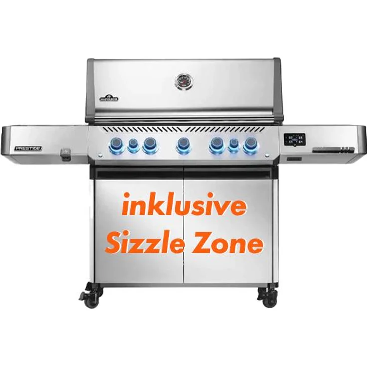 Napoleon Prestige 665 Connected, Gasgrill aus Edelstahl mit Infrarot-Seiten- und Heckbrenner, WLAN- und Bluetooth-Konnektivität