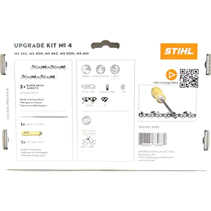 STIHL Ersatzkette Hexa KIT 4, 2x Sägeketten 72 + Feile, 3/8" - Profi-Hexa-Schneidsystem – Bild 2