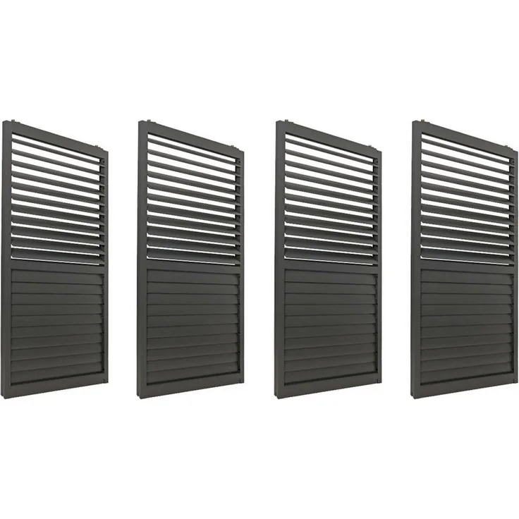 MCW Pavillonseitenteil MCW-L46-4ST, 369x206 cm, 4er-Set aus Aluminium mit Sicht- und Windschutz, sturmfest bis 100 km/h