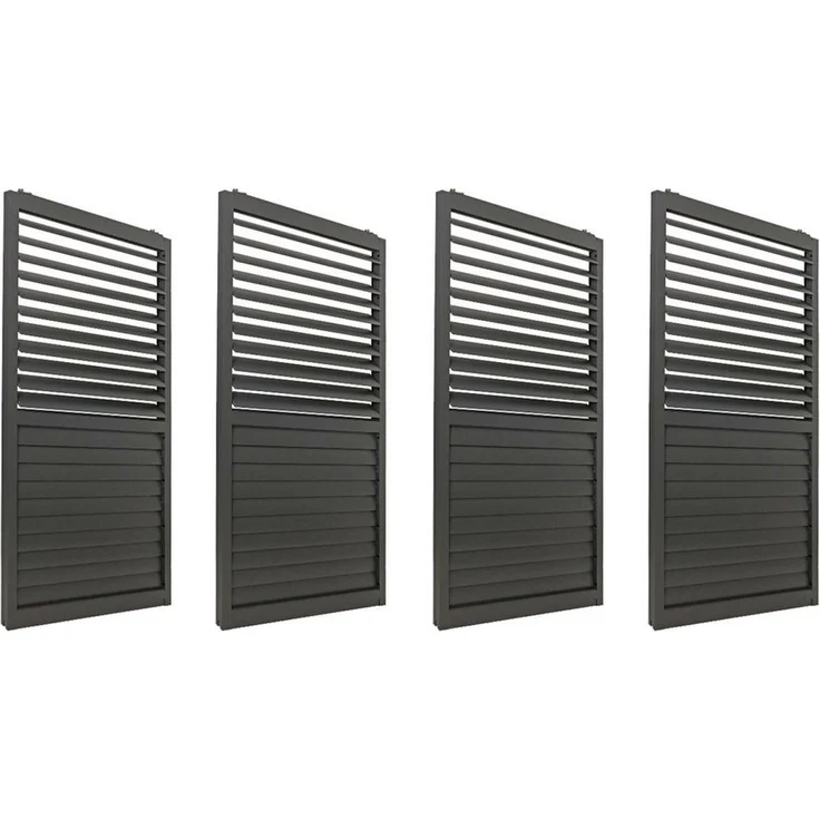 MCW Pavillonseitenteil MCW-L46-4ST, 369x206 cm, 4er-Set aus Aluminium mit Sicht- und Windschutz, sturmfest bis 100 km/h