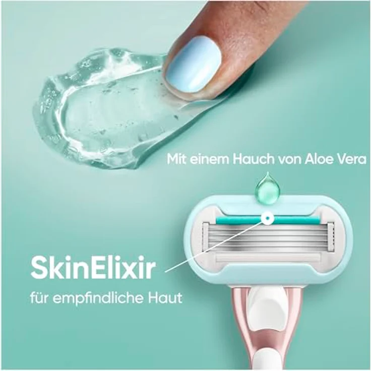 Gillette Venus Pro Smooth Sensitive, Damenrasierer für empfindliche Haut mit 5 Klingen, Metallhandstück und Duschhalterung, TESTSIEGER von Stiftung Warentest – Bild 5